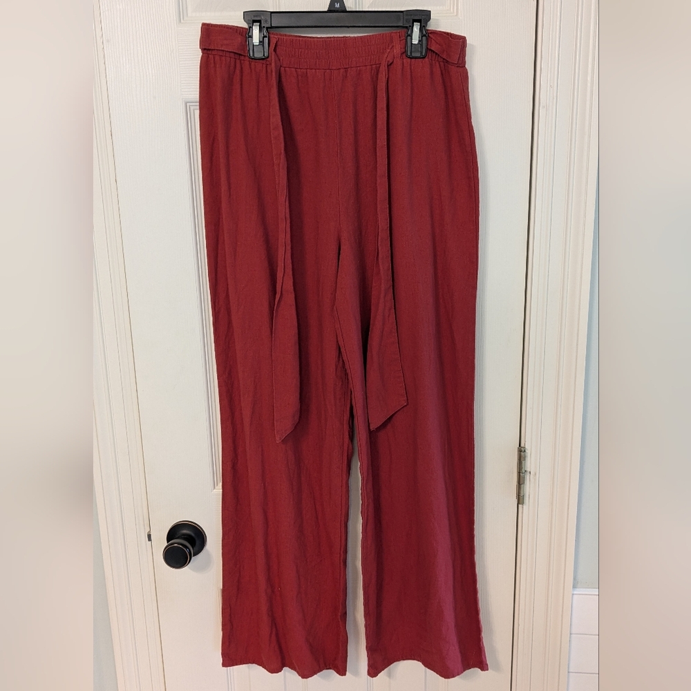 Ambiance Apparel Linen Blend Pants